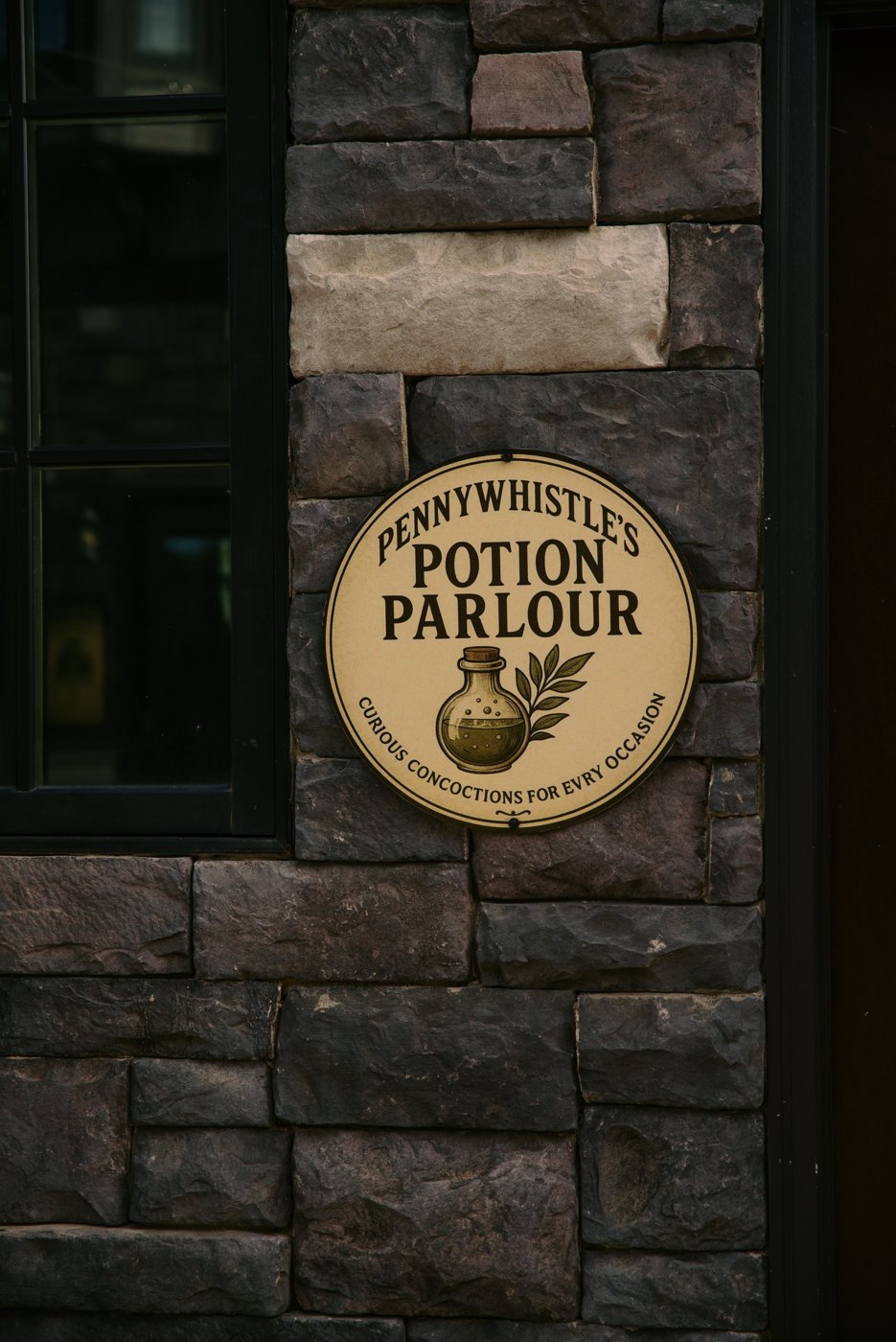 Pennywhistle’s Potion Parlour sign